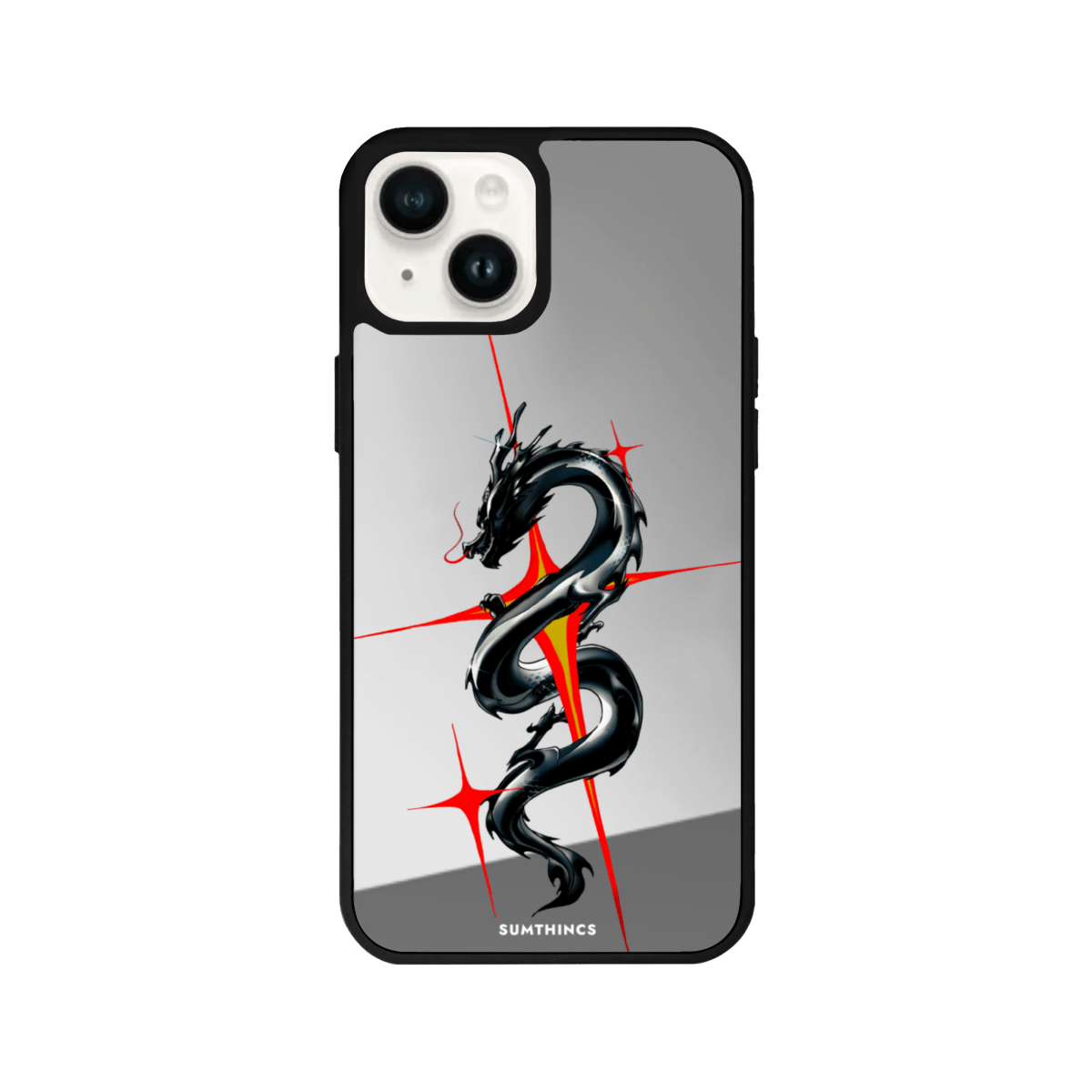 iPhone 15 Dragonflare Mirror Aynalı Telefon Kılıfı Gümüş - SUMTHINCS