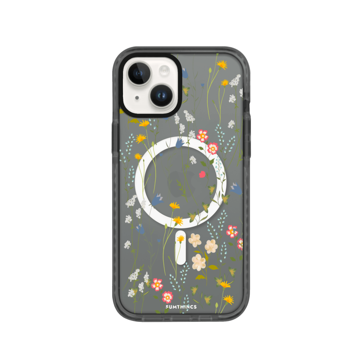 iPhone 15 Eternal Garden Magsafe Procase Şeffaf Telefon Kılıfı Antrasit - SUMTHINCS