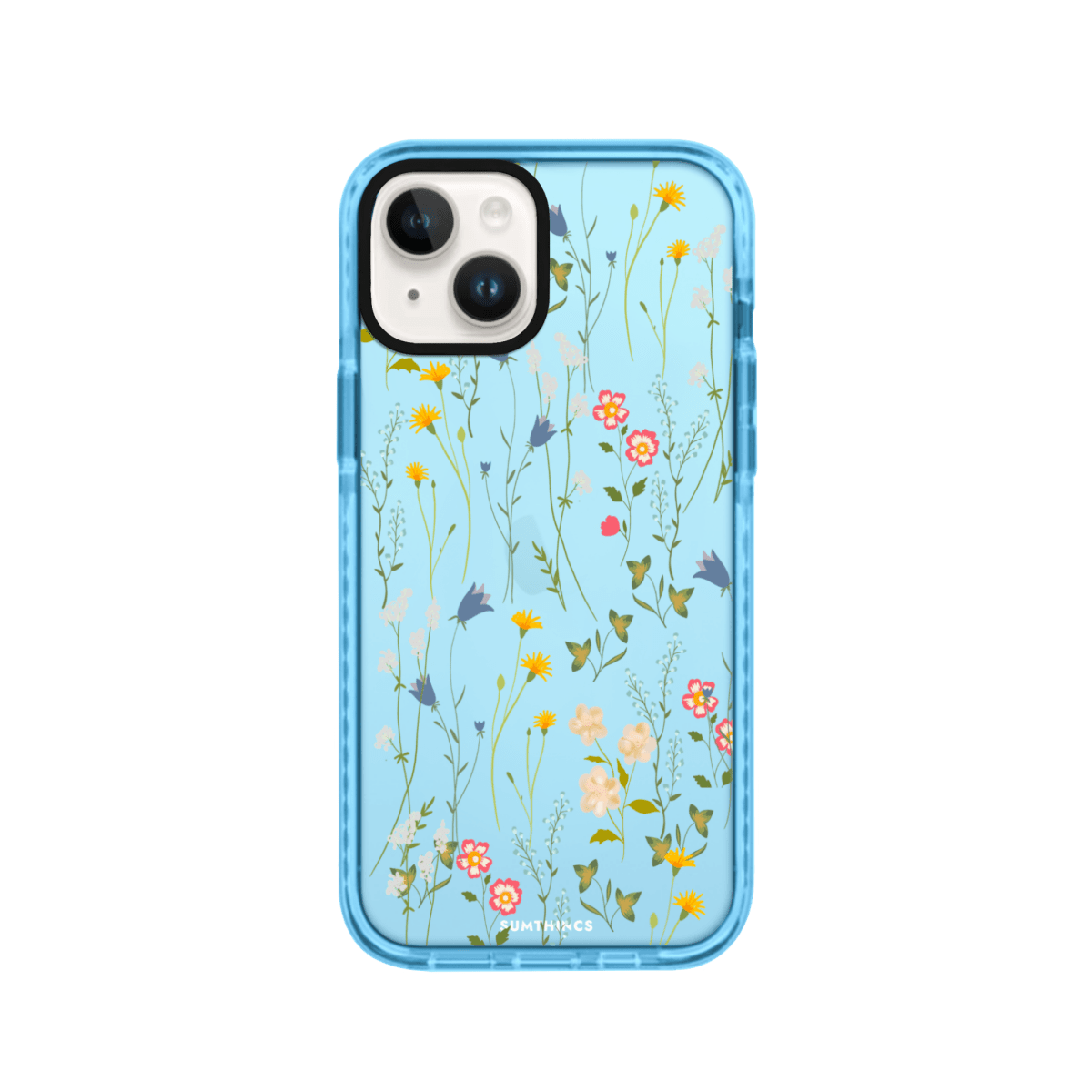 iPhone 15 Eternal Garden Procase Şeffaf Telefon Kılıfı Mavi - SUMTHINCS