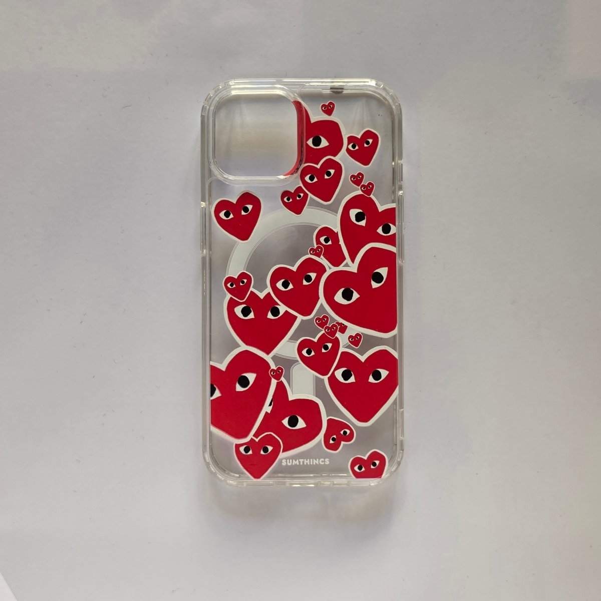 iPhone 15 hearts Clear Magsafe Telefon Kılıfı - Sumthincs