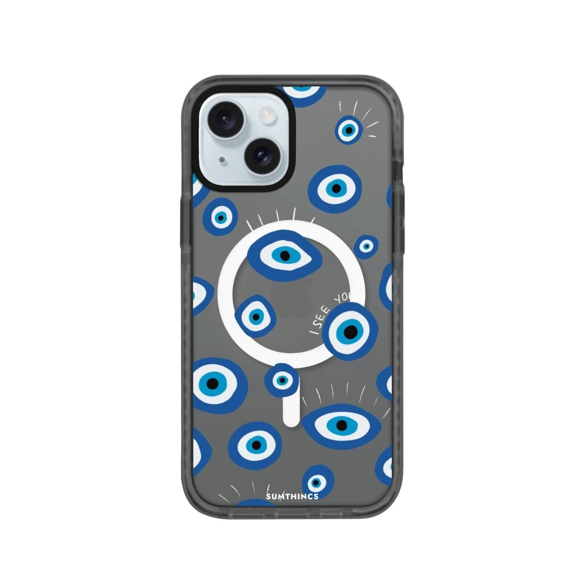 iPhone 15 I See You Magsafe Procase Şeffaf Telefon Kılıfı Antrasit - SUMTHINCS