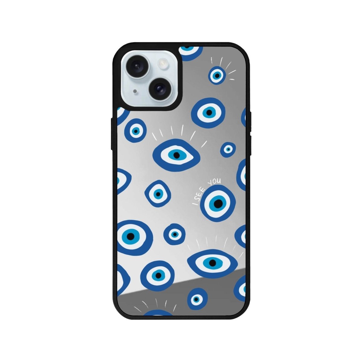 iPhone 15 I See You Mirror Aynalı Telefon Kılıfı Gümüş - SUMTHINCS