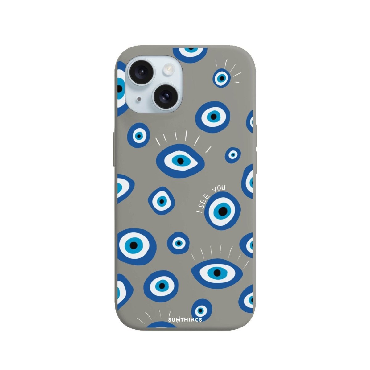 iPhone 15 I See You Premium Telefon Kılıfı Gri - SUMTHINCS