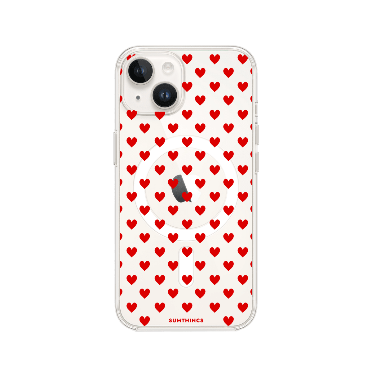iPhone 15 Little Hearts Clear Magsafe Telefon Kılıfı - SUMTHINCS