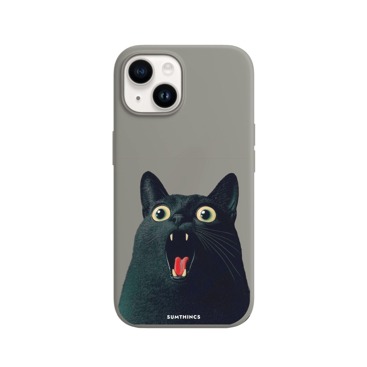 iPhone 15 Meoww Premium Telefon Kılıfı Gri - SUMTHINCS