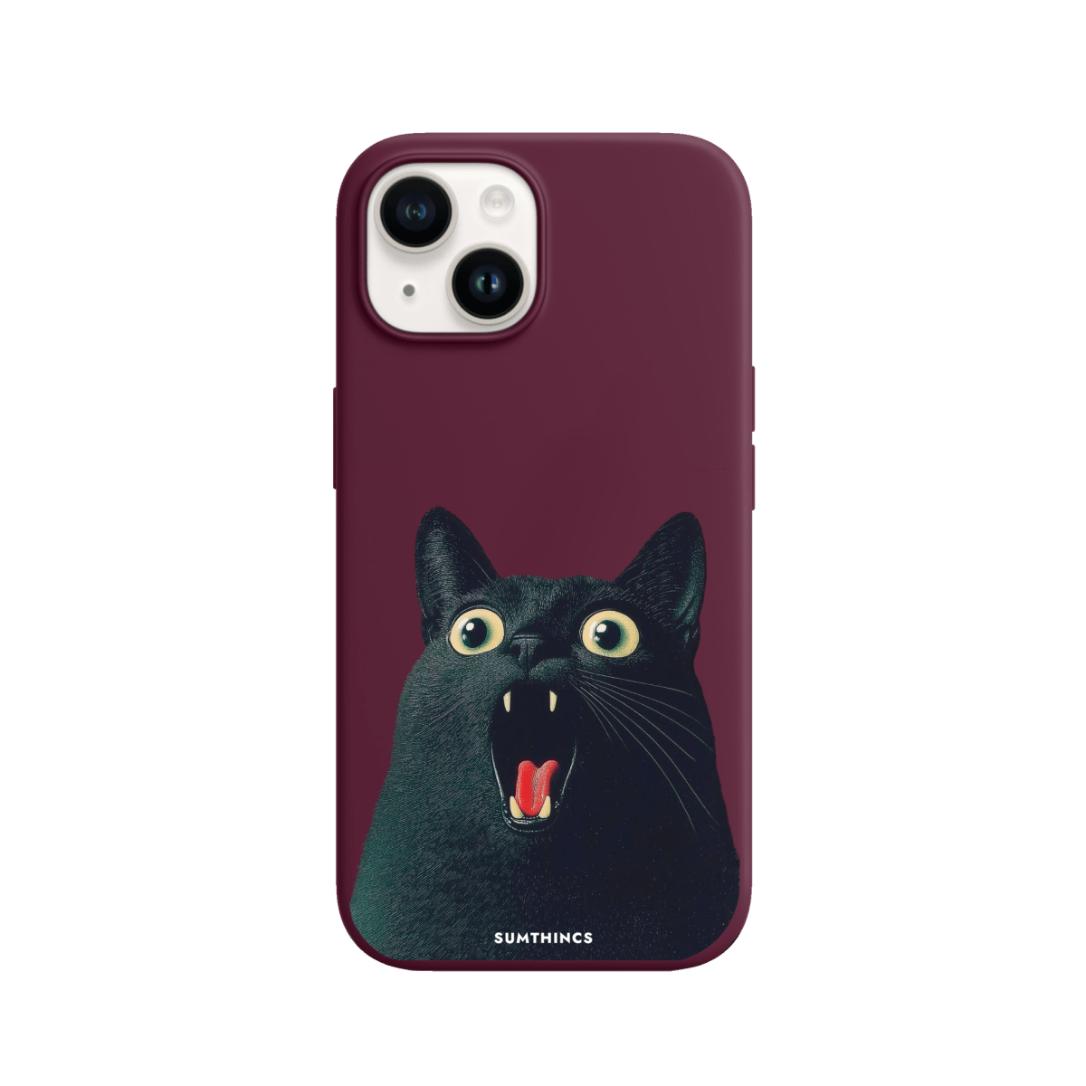 iPhone 15 Meoww Premium Telefon Kılıfı Bordo - SUMTHINCS
