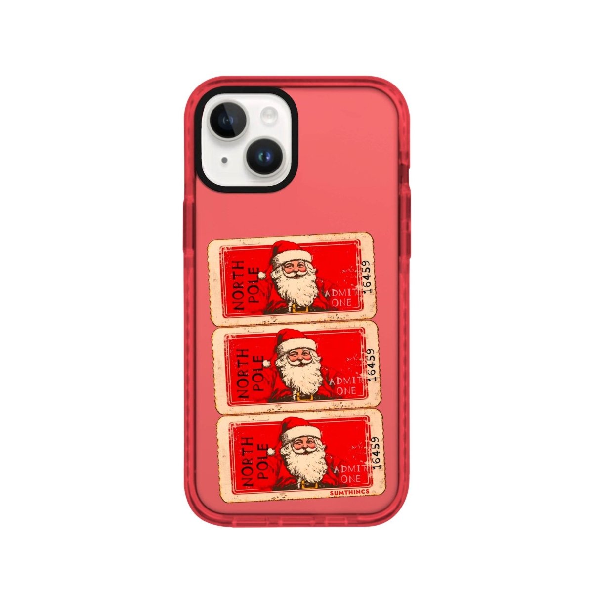 iPhone 15 Northpole Ticket Procase Şeffaf Telefon Kılıfı Kırmızı - SUMTHINCS