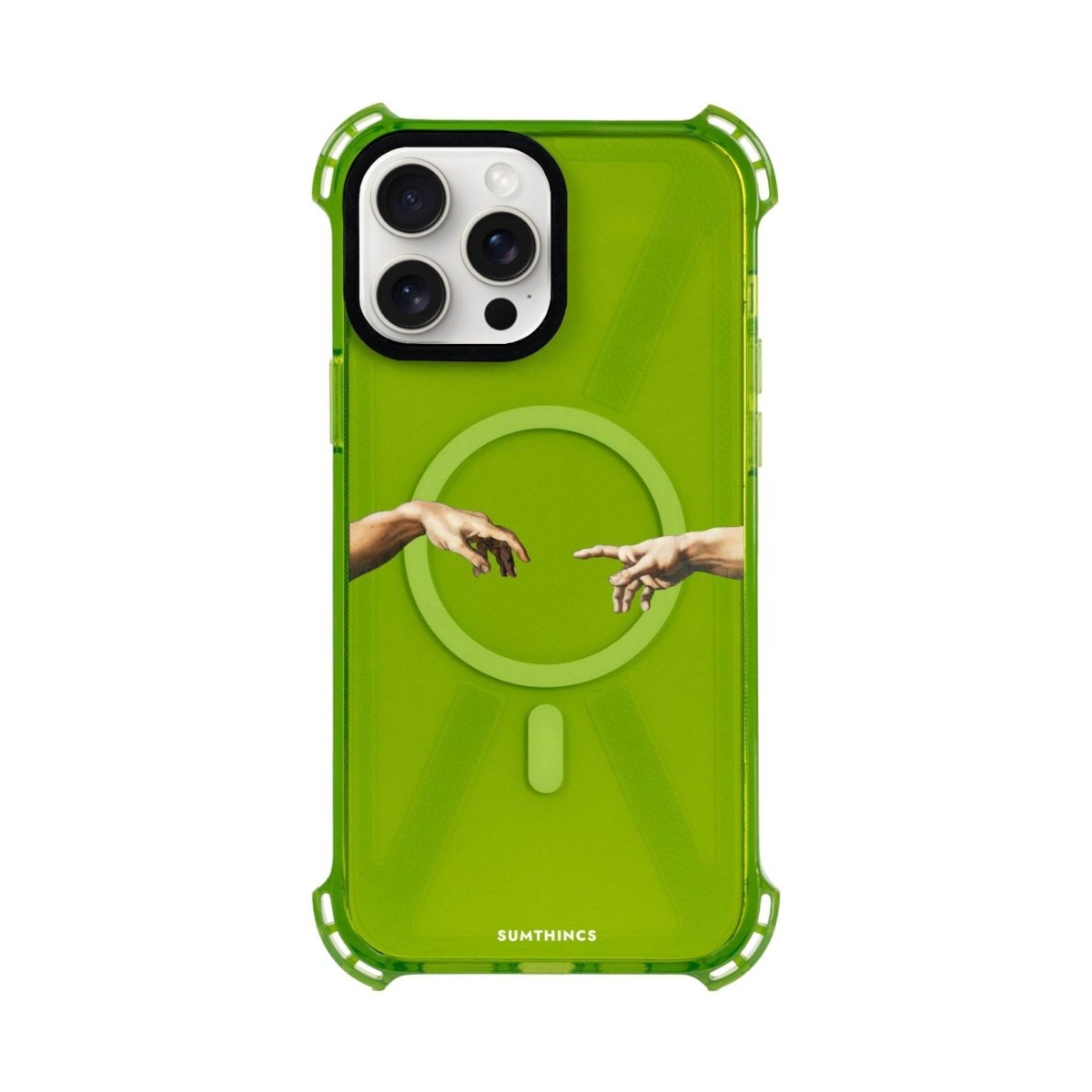 iPhone 15 Plus Adam's Creation Bumper Magsafe Şeffaf Telefon Kılıfı Yeşil - SUMTHINCS
