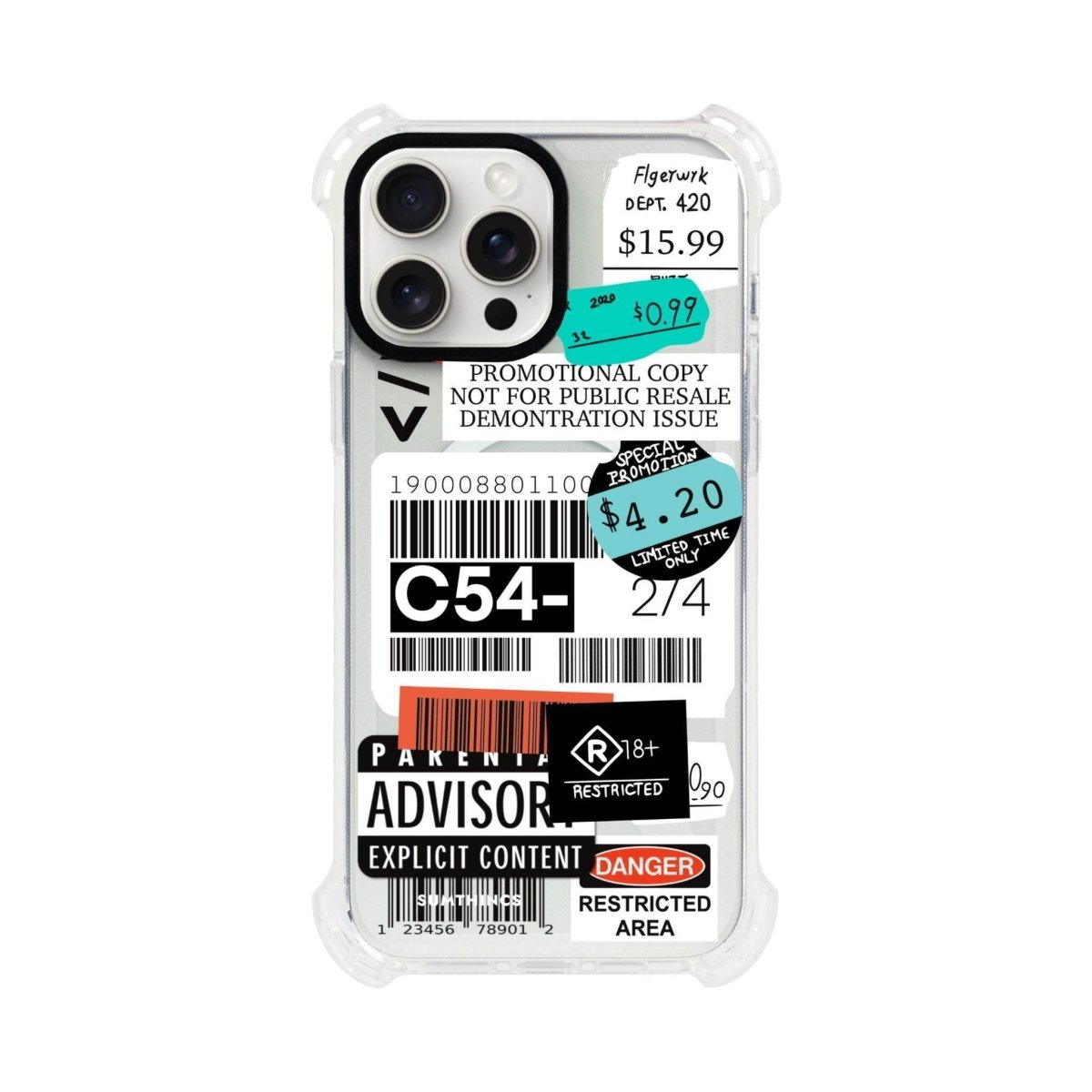 iPhone 15 Plus Barcode C54 Bumper Magsafe Şeffaf Telefon Kılıfı Beyaz Şeffaf - SUMTHINCS