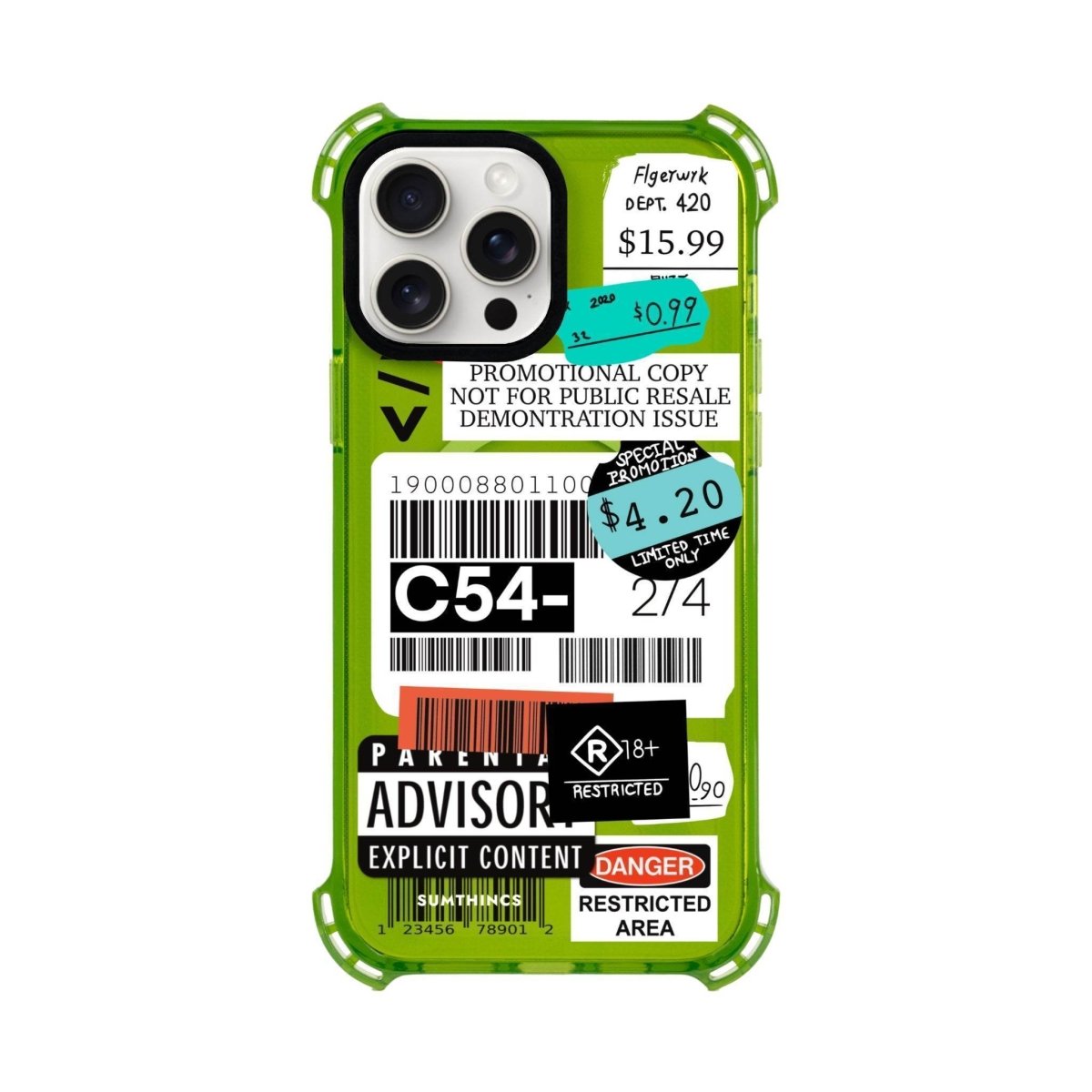 iPhone 15 Plus Barcode C54 Bumper Magsafe Şeffaf Telefon Kılıfı Yeşil - SUMTHINCS