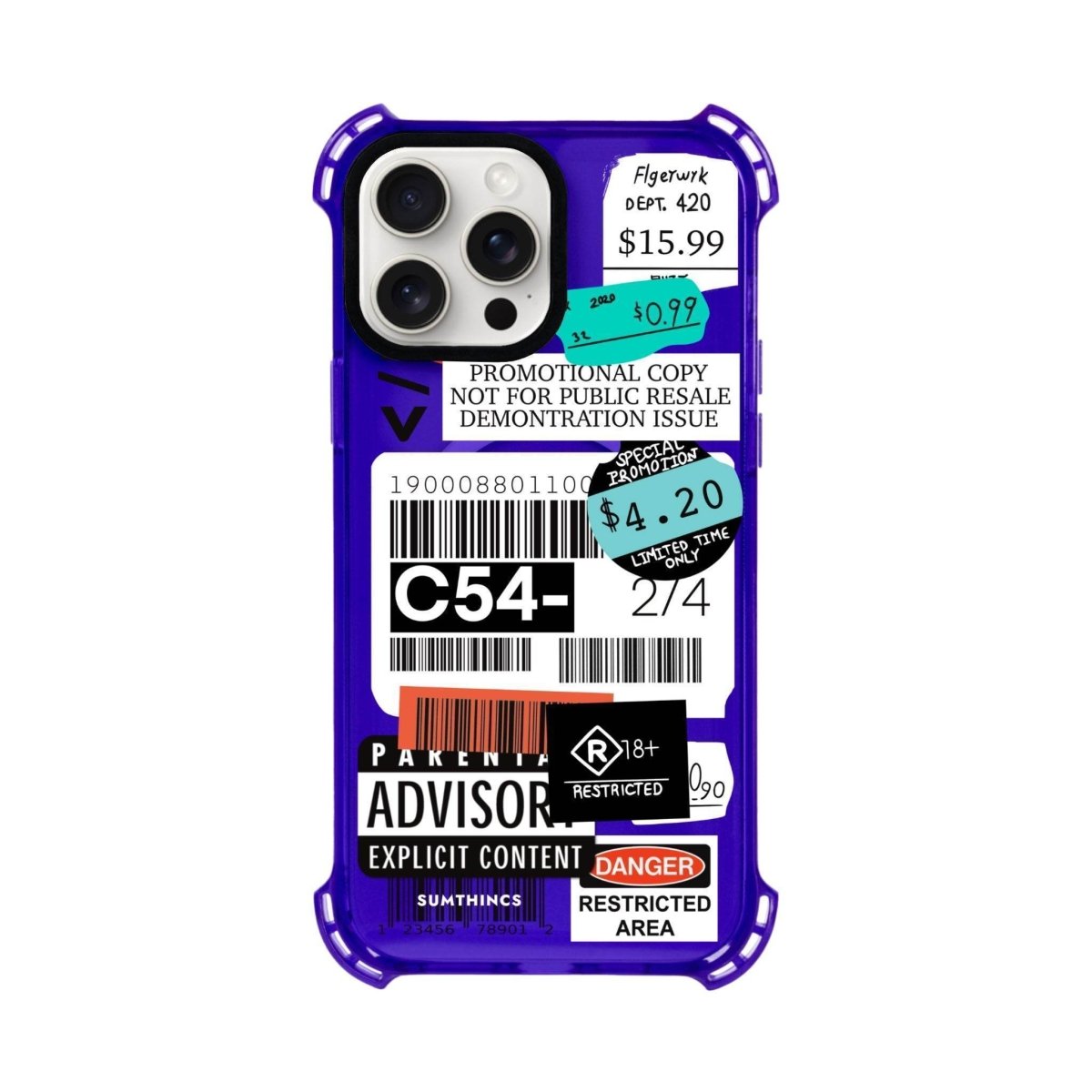 iPhone 15 Plus Barcode C54 Bumper Magsafe Şeffaf Telefon Kılıfı Mor - SUMTHINCS