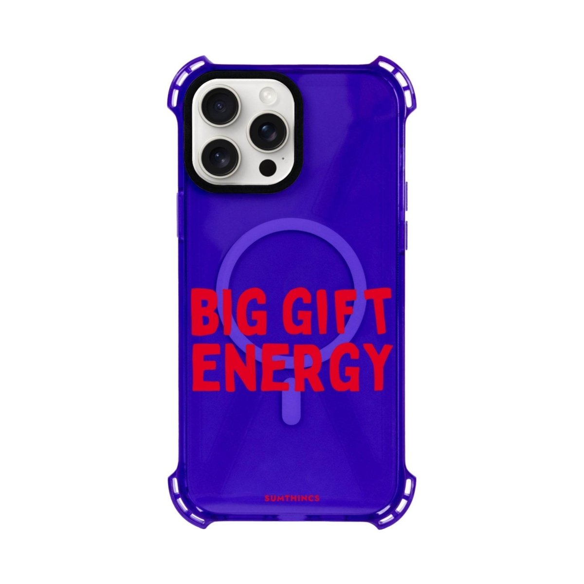 iPhone 15 Plus Big Gift Energy Bumper Magsafe Şeffaf Telefon Kılıfı Mor - SUMTHINCS