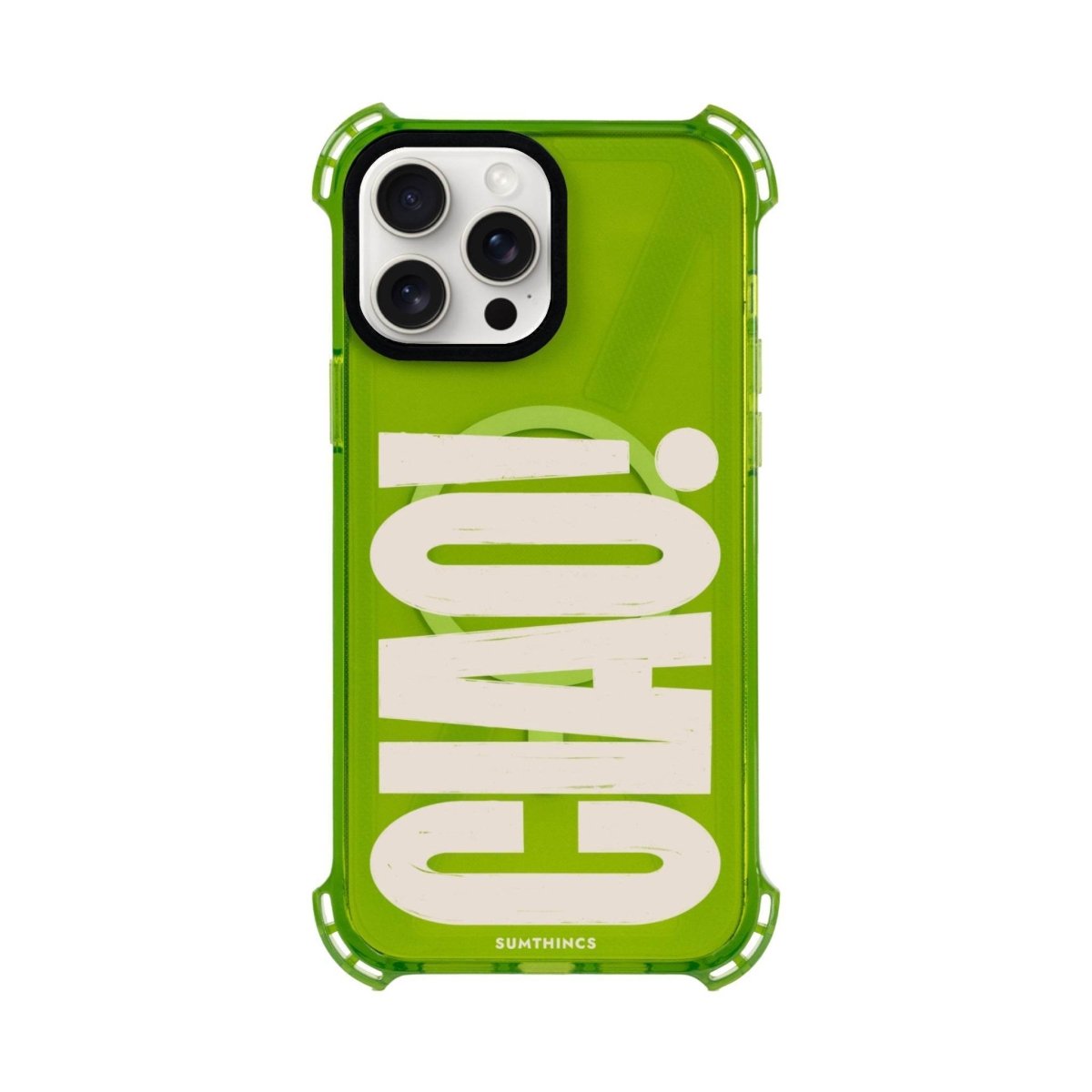 iPhone 15 Plus CIAO! Bumper Magsafe Şeffaf Telefon Kılıfı Yeşil - SUMTHINCS