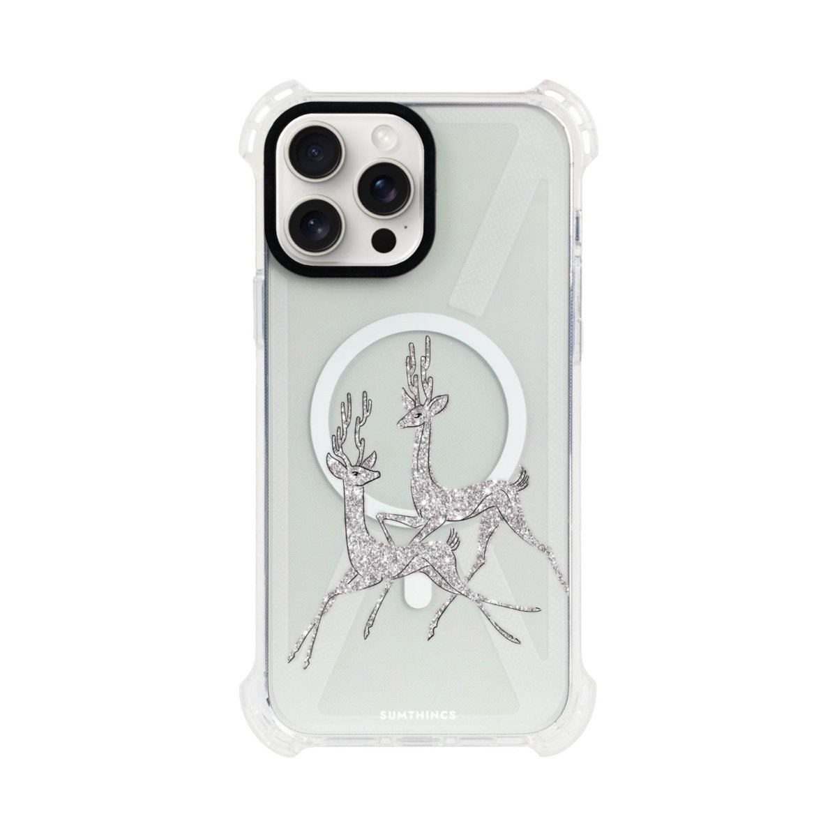 iPhone 15 Plus Disco Deers Bumper Magsafe Şeffaf Telefon Kılıfı - SUMTHINCS