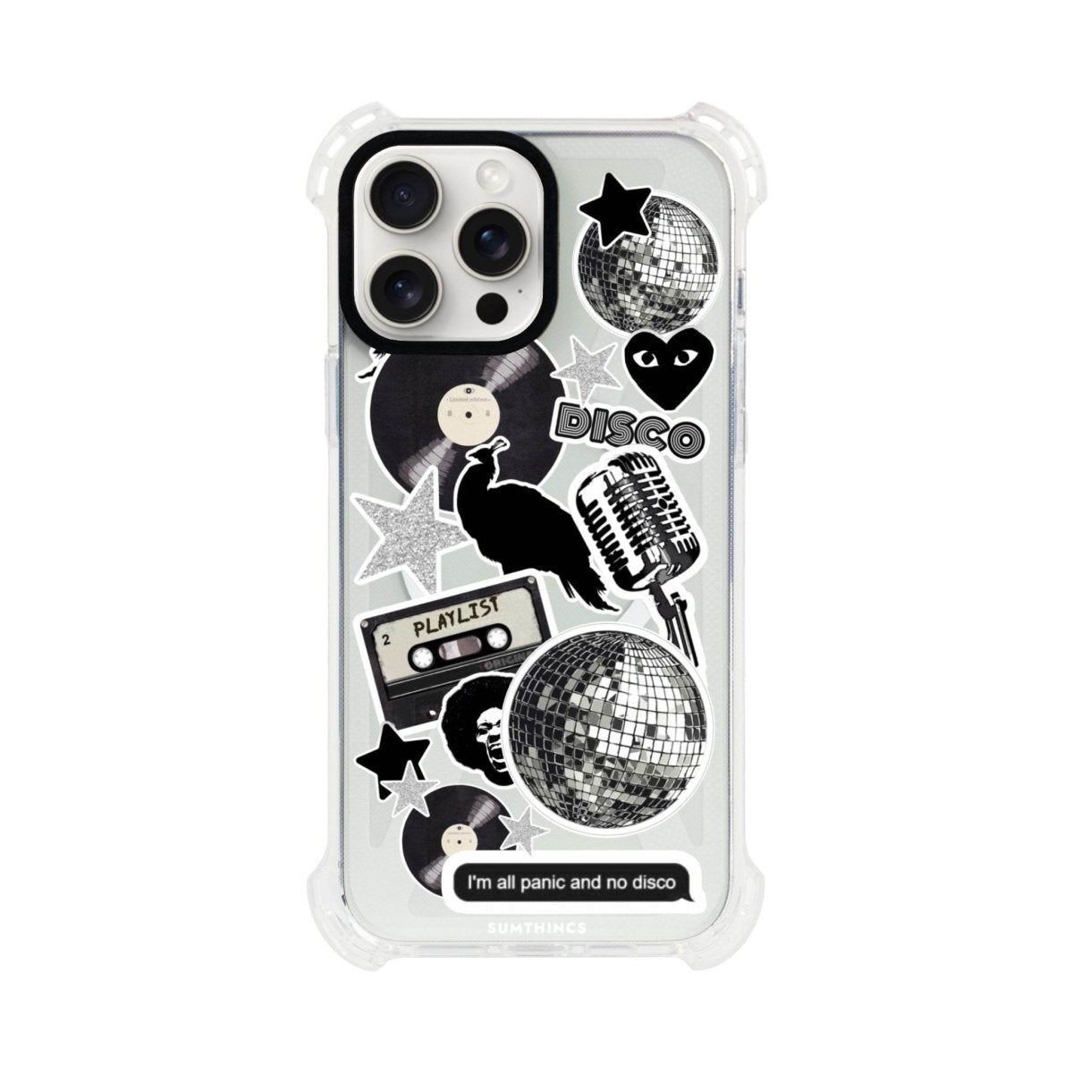 iPhone 15 Plus Disco Stickers Bumper Magsafe Şeffaf Telefon Kılıfı - SUMTHINCS