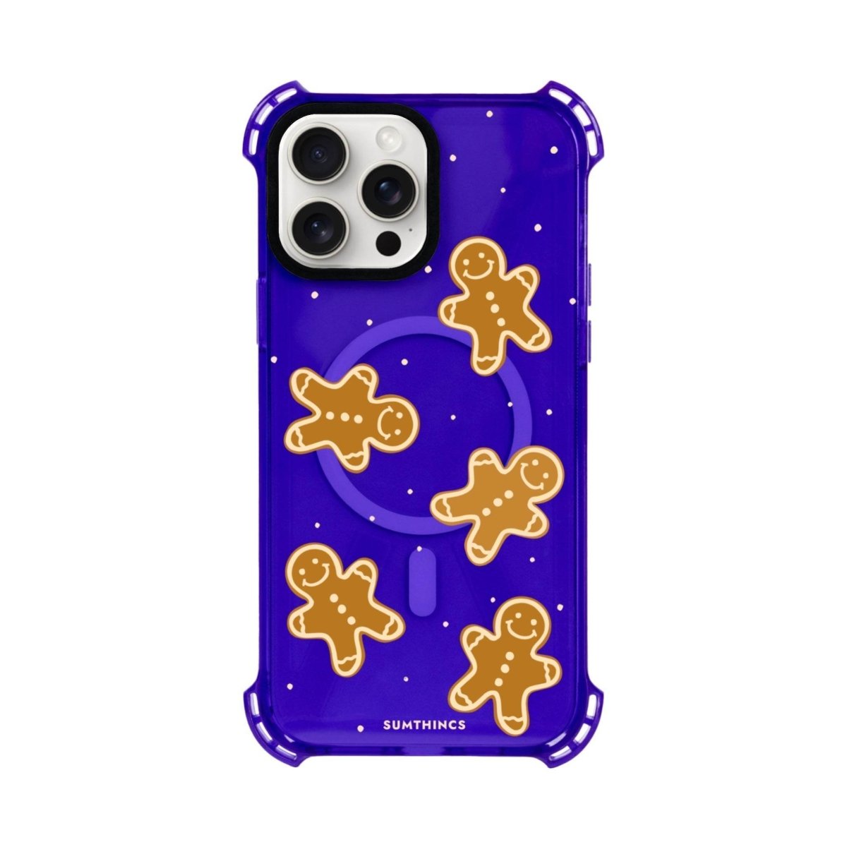 iPhone 15 Plus Gingerbread Man Bumper Magsafe Şeffaf Telefon Kılıfı Mor - SUMTHINCS