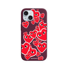 iPhone 15 Plus Hearts Premium Telefon Kılıfı Bordo - SUMTHINCS