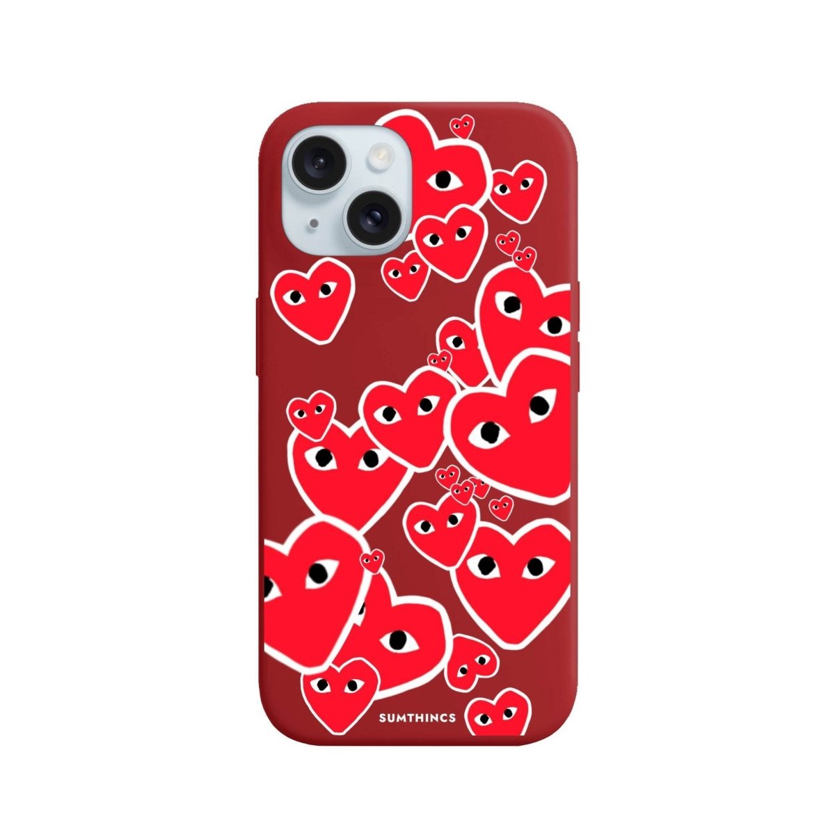 iPhone 15 Plus Hearts Premium Telefon Kılıfı Kırmızı - SUMTHINCS