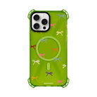 iPhone 15 Plus Little Bows Bumper Magsafe Şeffaf Telefon Kılıfı Yeşil - SUMTHINCS