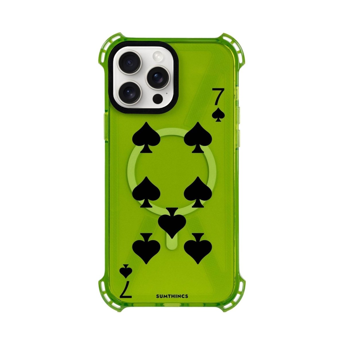 iPhone 15 Plus Spade7 Bumper Magsafe Şeffaf Telefon Kılıfı Yeşil - SUMTHINCS