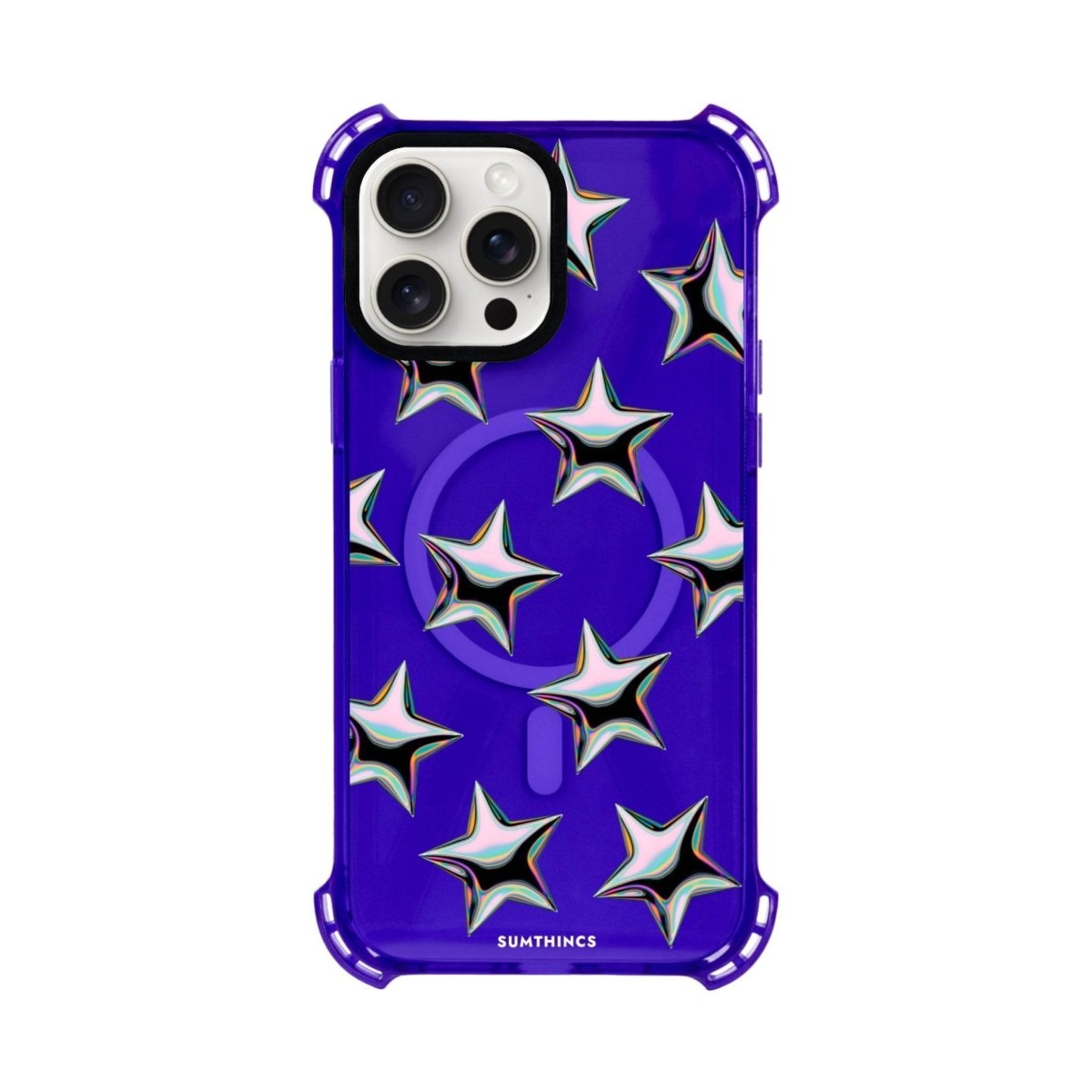 iPhone 15 Plus Stars Bumper Magsafe Şeffaf Telefon Kılıfı - SUMTHINCS