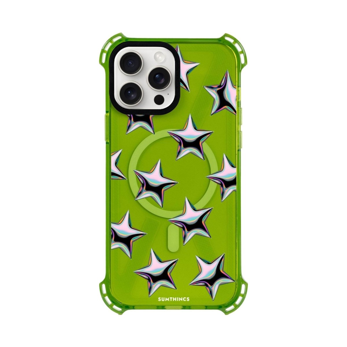 iPhone 15 Plus Stars Bumper Magsafe Şeffaf Telefon Kılıfı - SUMTHINCS