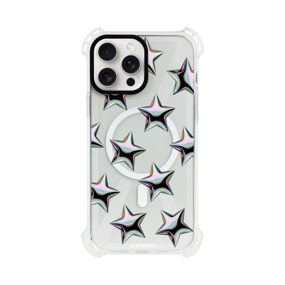 iPhone 15 Plus Stars Bumper Magsafe Şeffaf Telefon Kılıfı - SUMTHINCS