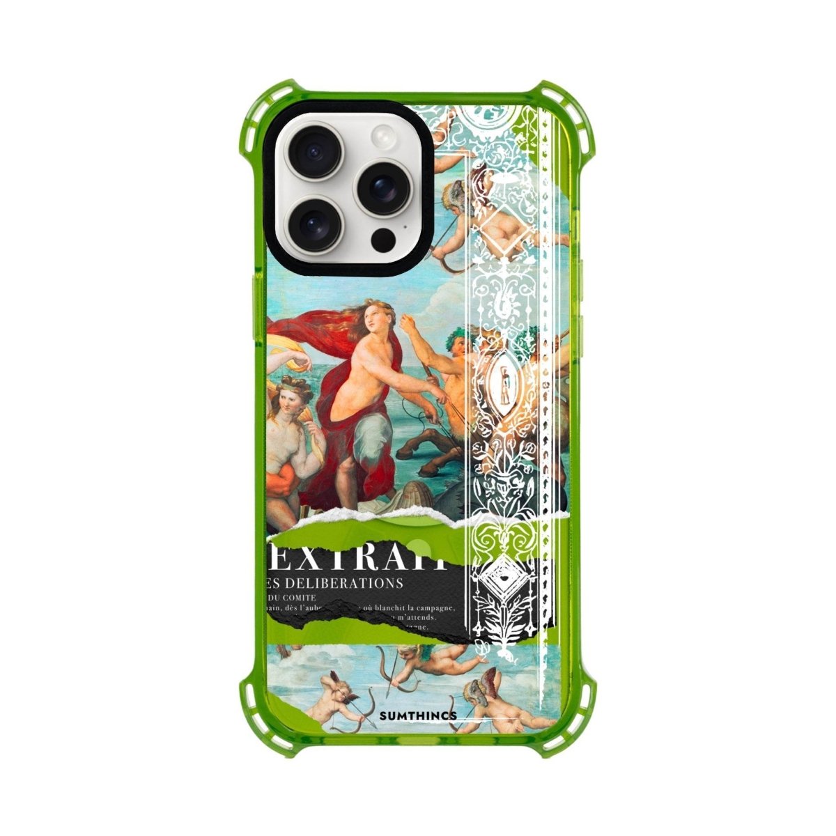 iPhone 15 Plus Triumph of Galatea Bumper Magsafe Şeffaf Telefon Kılıfı Yeşil - SUMTHINCS
