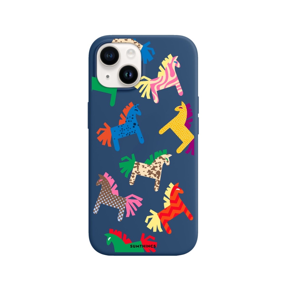 iPhone 15 Ponies Premium Telefon Kılıfı Pasifik Mavi - SUMTHINCS