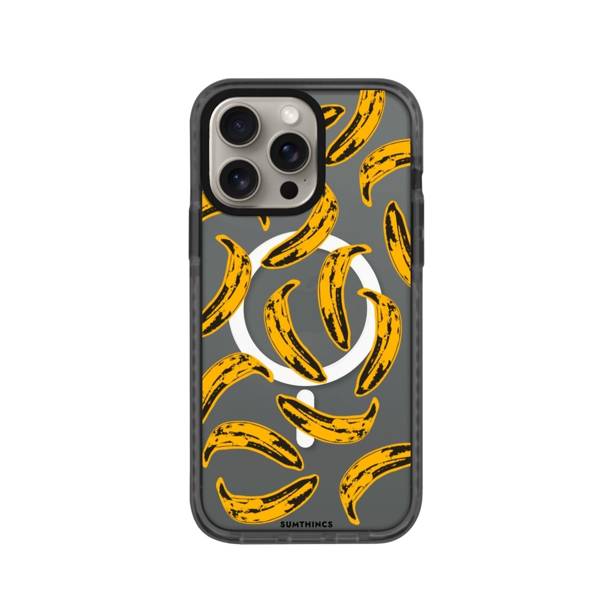 iPhone 15 Pro Banana Magsafe Procase Şeffaf Telefon Kılıfı Antrasit - SUMTHINCS