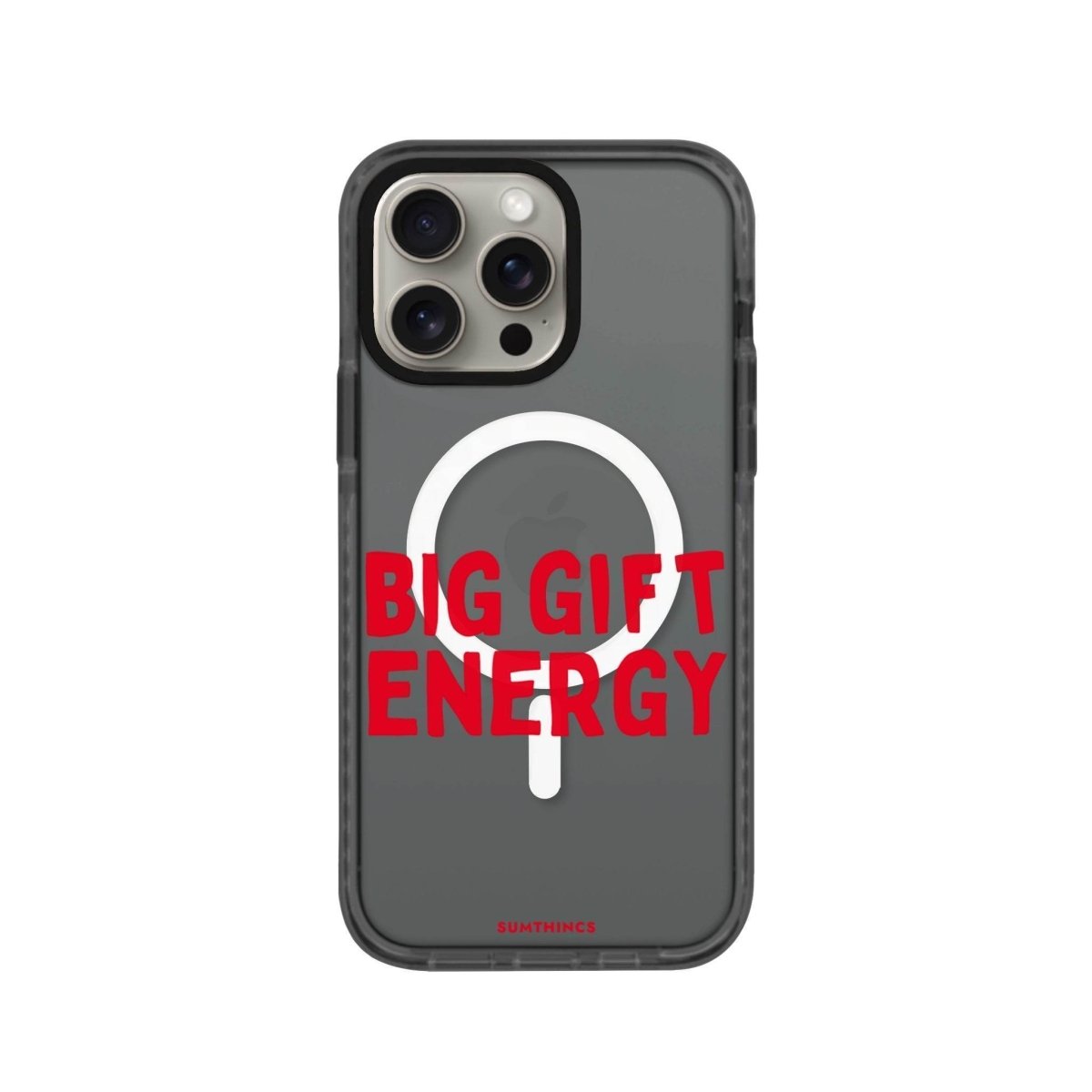 iPhone 15 Pro Big Gift Energy Magsafe Procase Şeffaf Telefon Kılıfı Antrasit - SUMTHINCS