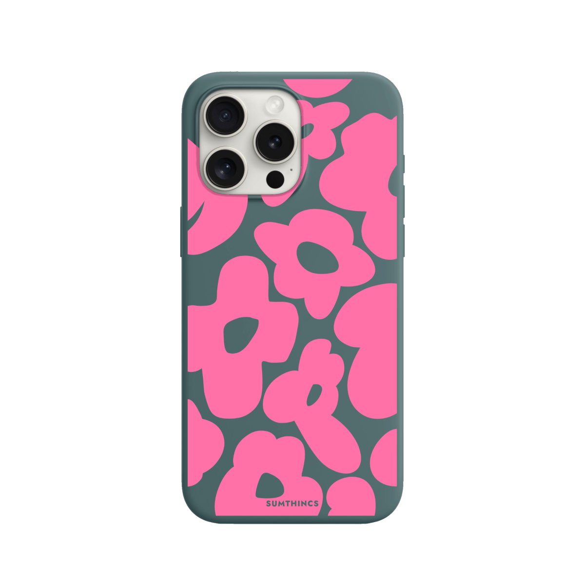iPhone 15 Pro Daisy Pop Premium Telefon Kılıfı Kaktüs Yeşili - SUMTHINCS