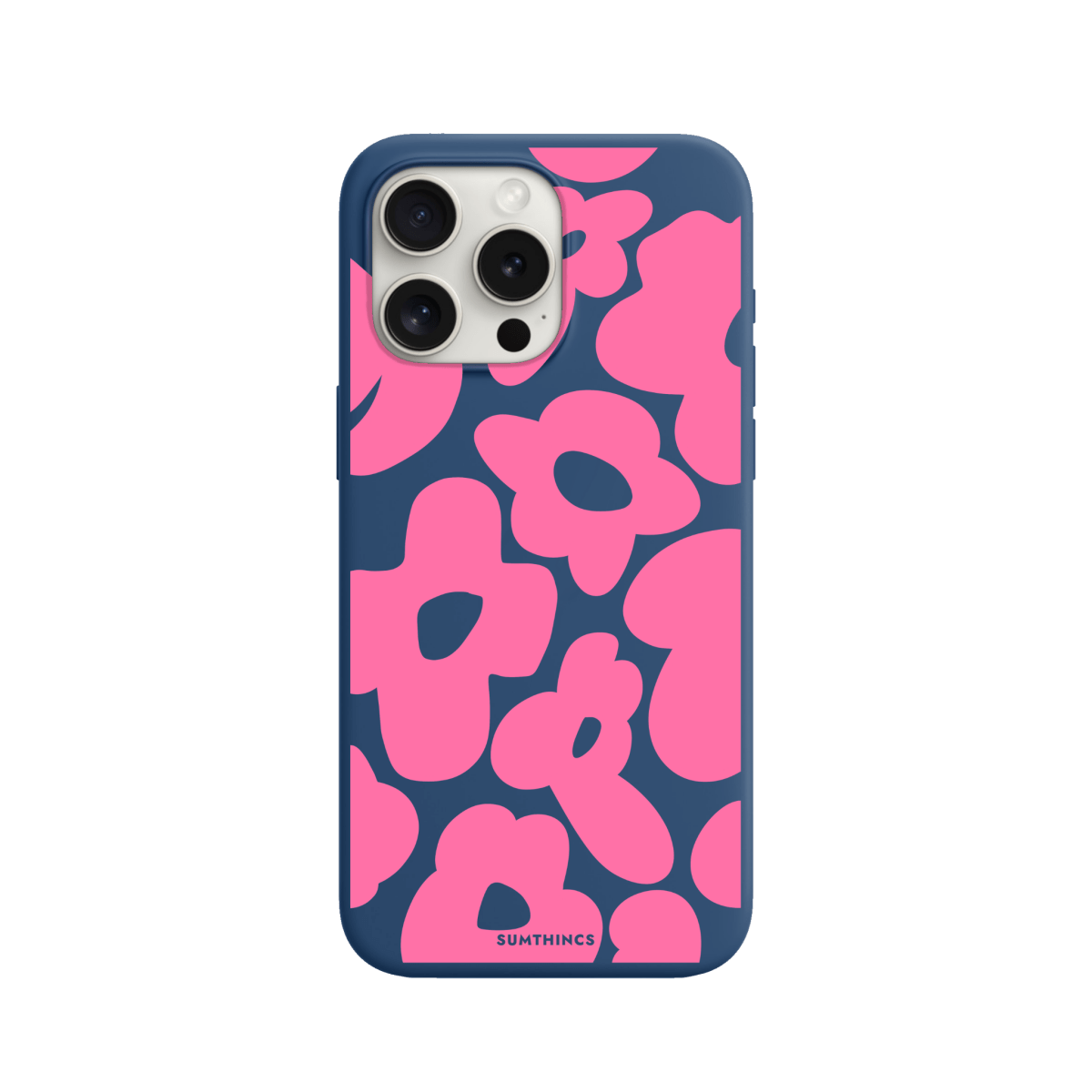 iPhone 15 Pro Daisy Pop Premium Telefon Kılıfı Pasifik Mavi - SUMTHINCS