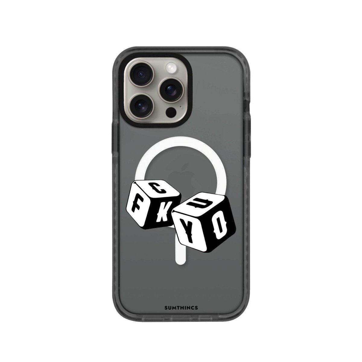 iPhone 15 Pro Fck You Magsafe Procase Şeffaf Telefon Kılıfı Antrasit - SUMTHINCS