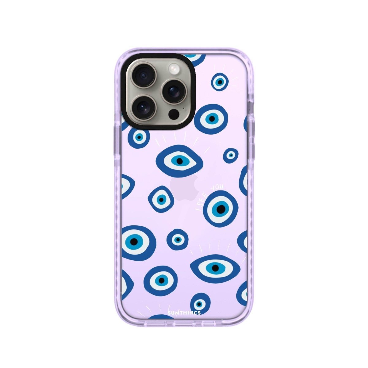 iPhone 15 Pro I See You Procase Şeffaf Telefon Kılıfı Lila - SUMTHINCS