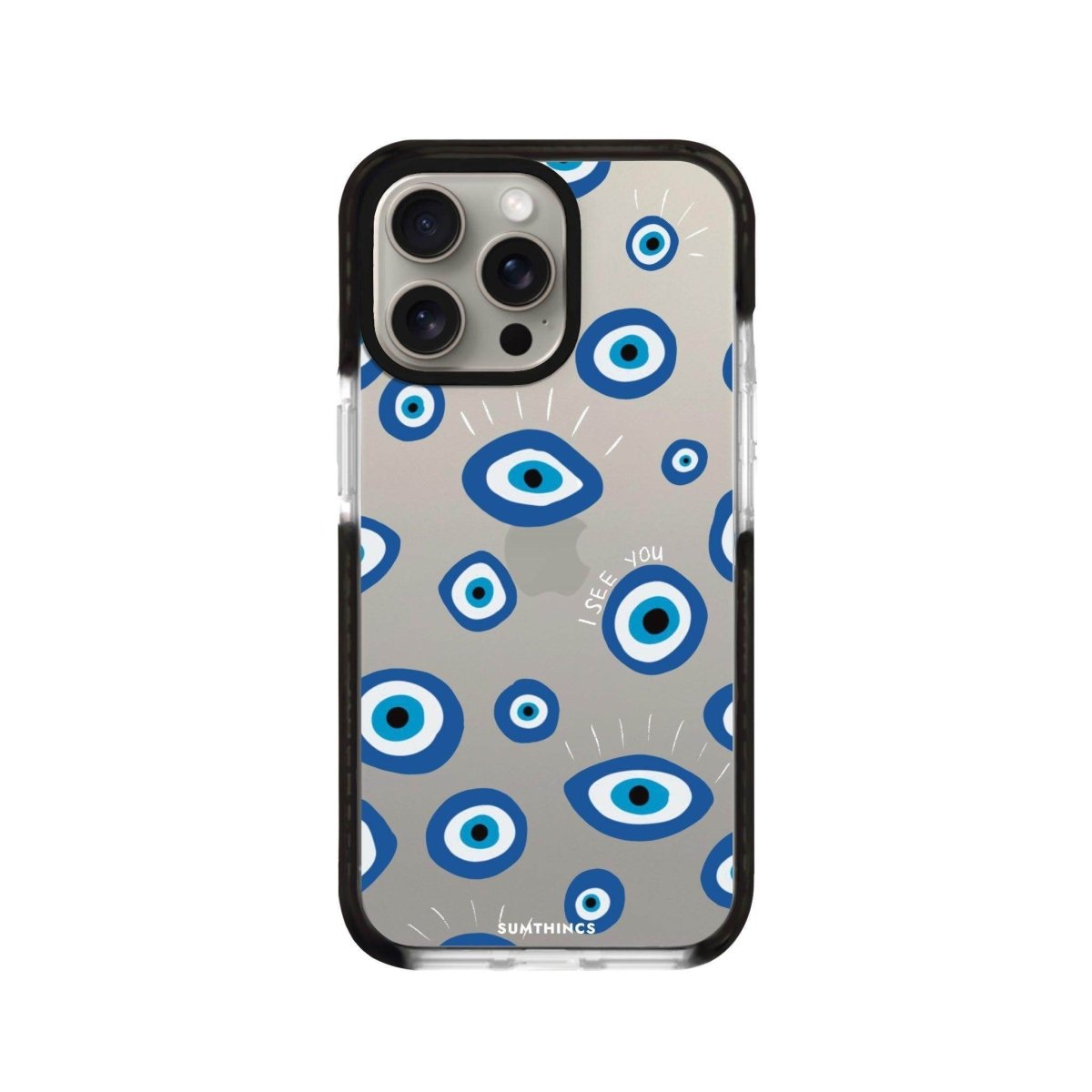 iPhone 15 Pro I See You Procase Şeffaf Telefon Kılıfı Siyah Şeffaf - SUMTHINCS