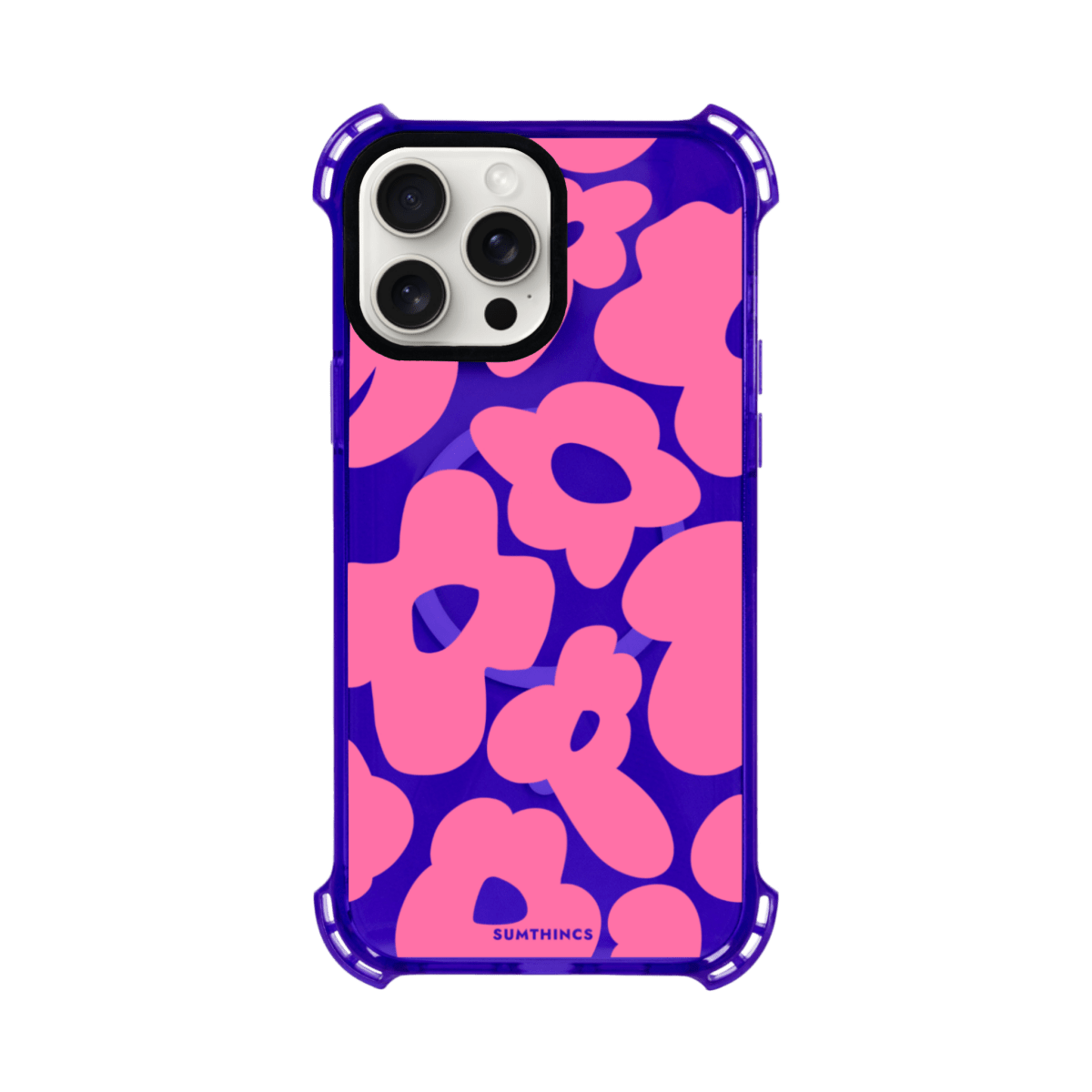 iPhone 15 Pro Max Daisy Pop Bumper Magsafe Telefon Kılıfı Mor - SUMTHINCS