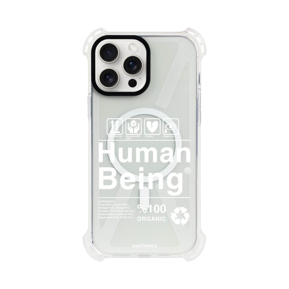 iPhone 15 Pro Max Human Being Bumper Magsafe Şeffaf Telefon Kılıfı - SUMTHINCS