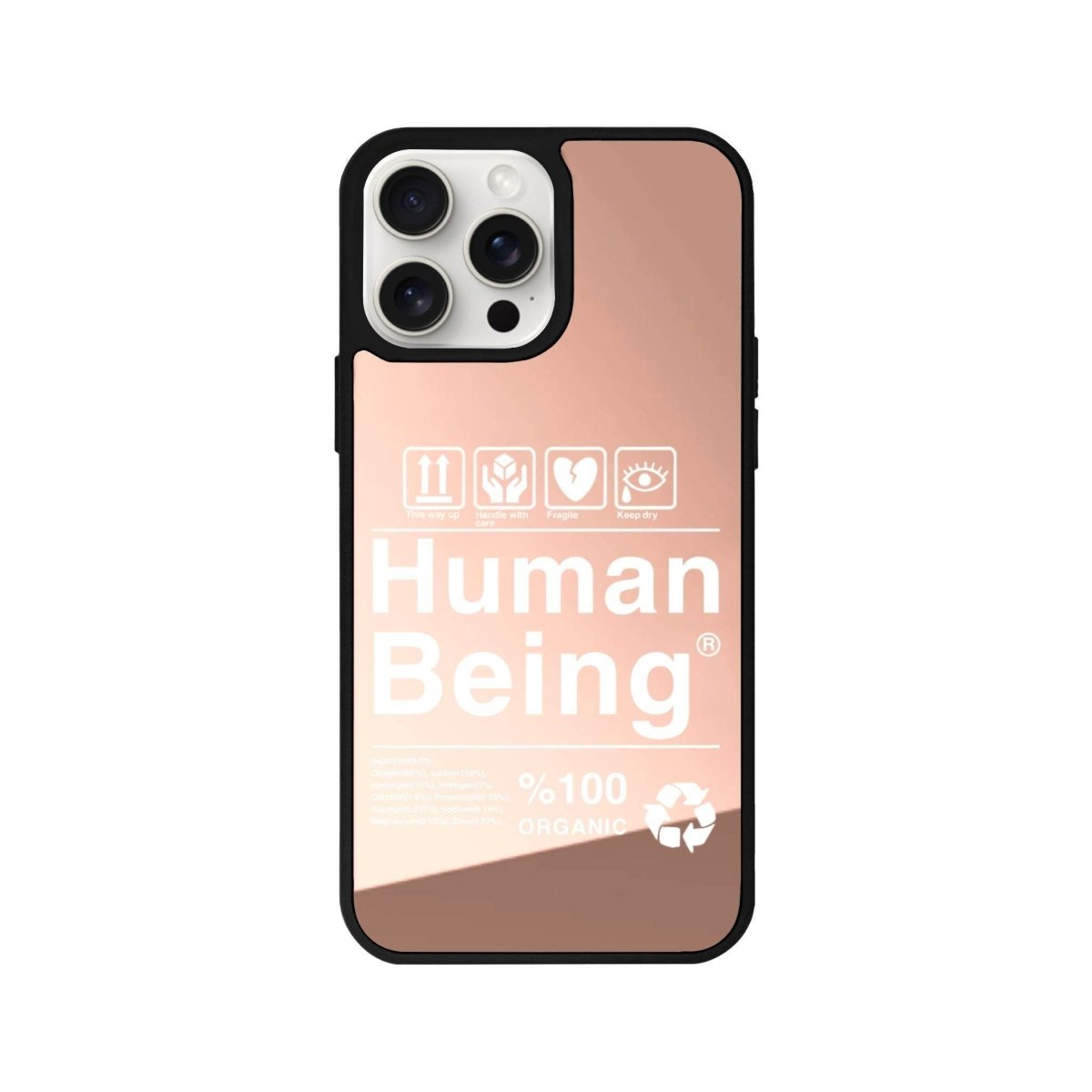 iPhone 15 Pro Max Human Being Mirror Aynalı Telefon Kılıfı Metalik Pembe - SUMTHINCS
