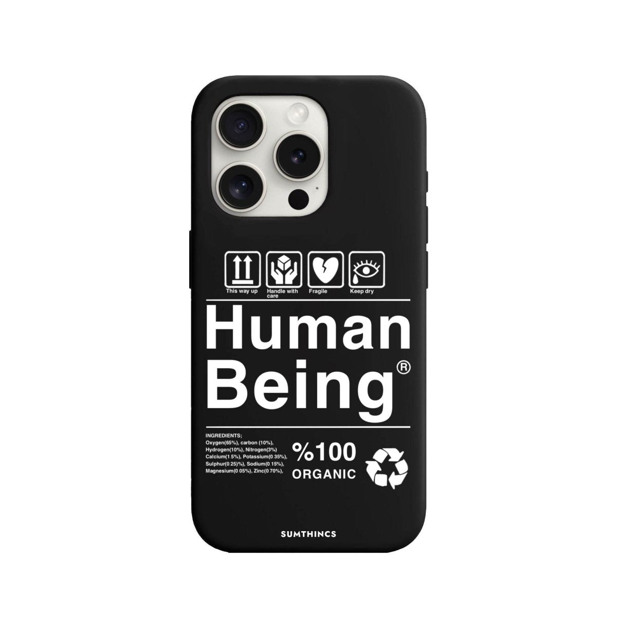 iPhone 15 Pro Max Human Being Premium Telefon Kılıfı Siyah - SUMTHINCS