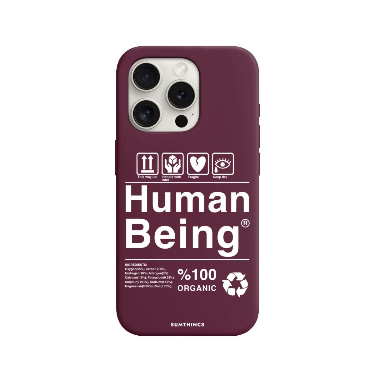 iPhone 15 Pro Max Human Being Premium Telefon Kılıfı Bordo - SUMTHINCS