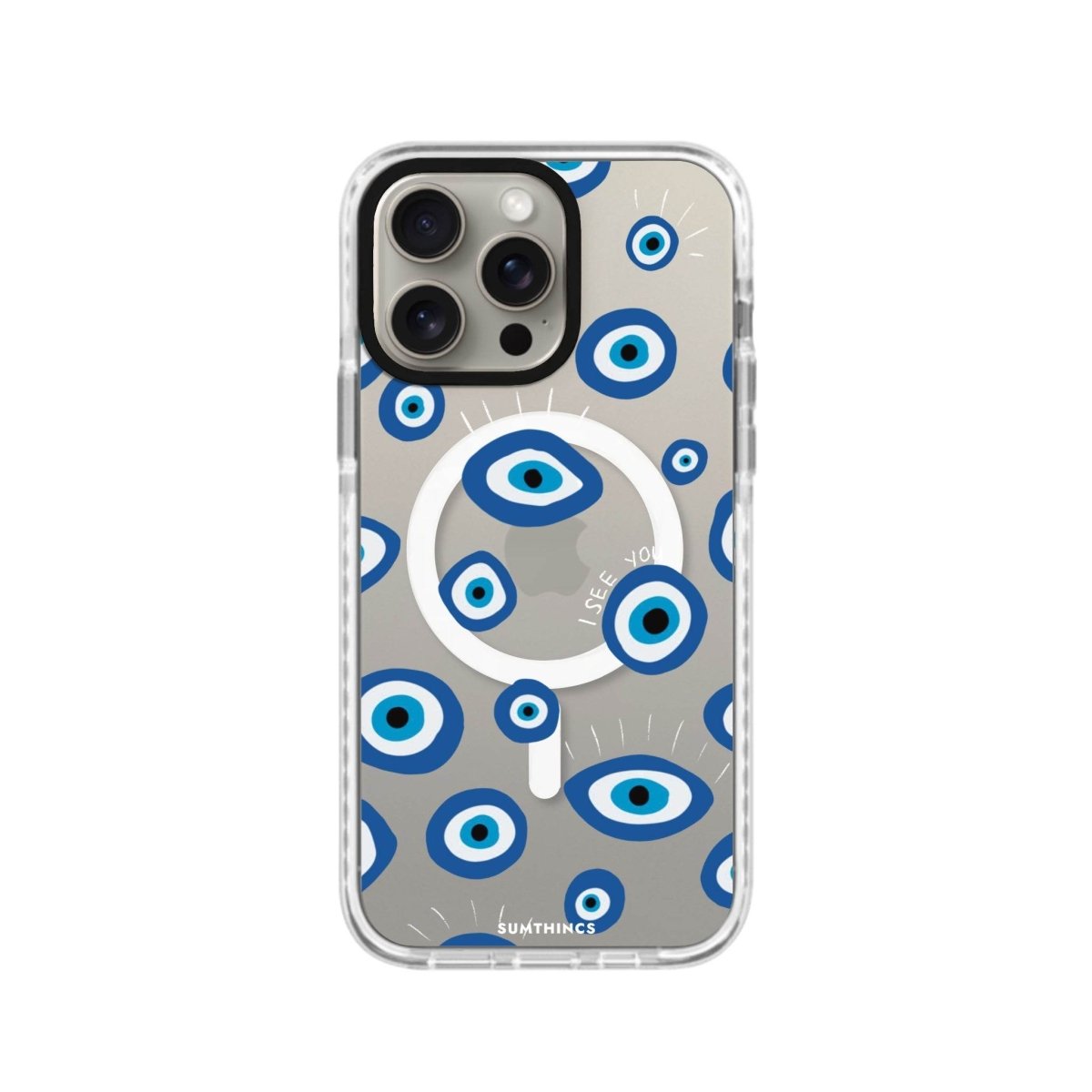iPhone 15 Pro Max I See You Magsafe Procase Şeffaf Telefon Kılıfı Beyaz Şeffaf - SUMTHINCS