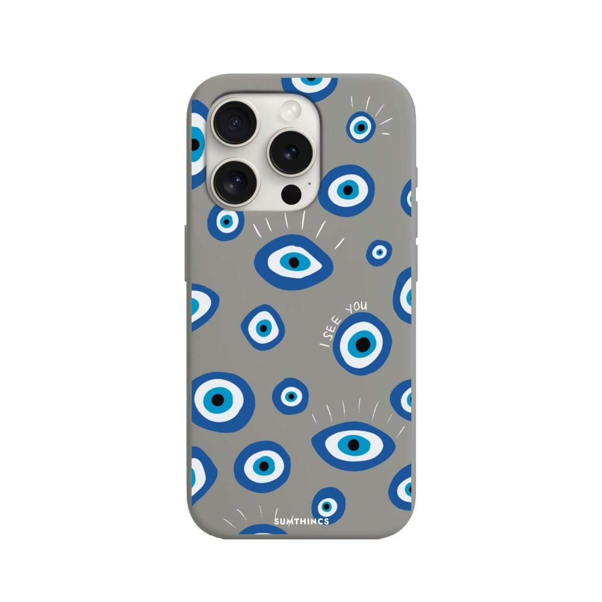 iPhone 15 Pro Max I See You Premium Telefon Kılıfı Gri - SUMTHINCS