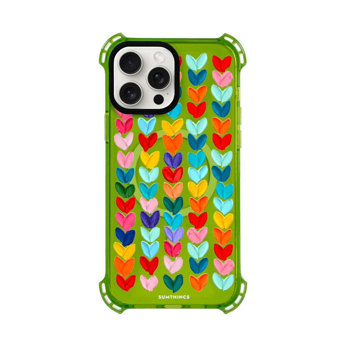 iPhone 15 Pro Max Lovestorm Bumper Magsafe Şeffaf Telefon Kılıfı Yeşil - SUMTHINCS