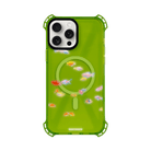iPhone 15 Pro Max Neon Fish Bumper Magsafe Şeffaf Telefon Kılıfı Yeşil - SUMTHINCS