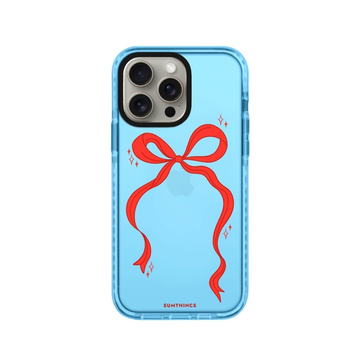 iPhone 15 Pro Max Red Bow Procase Şeffaf Telefon Kılıfı Mavi - SUMTHINCS
