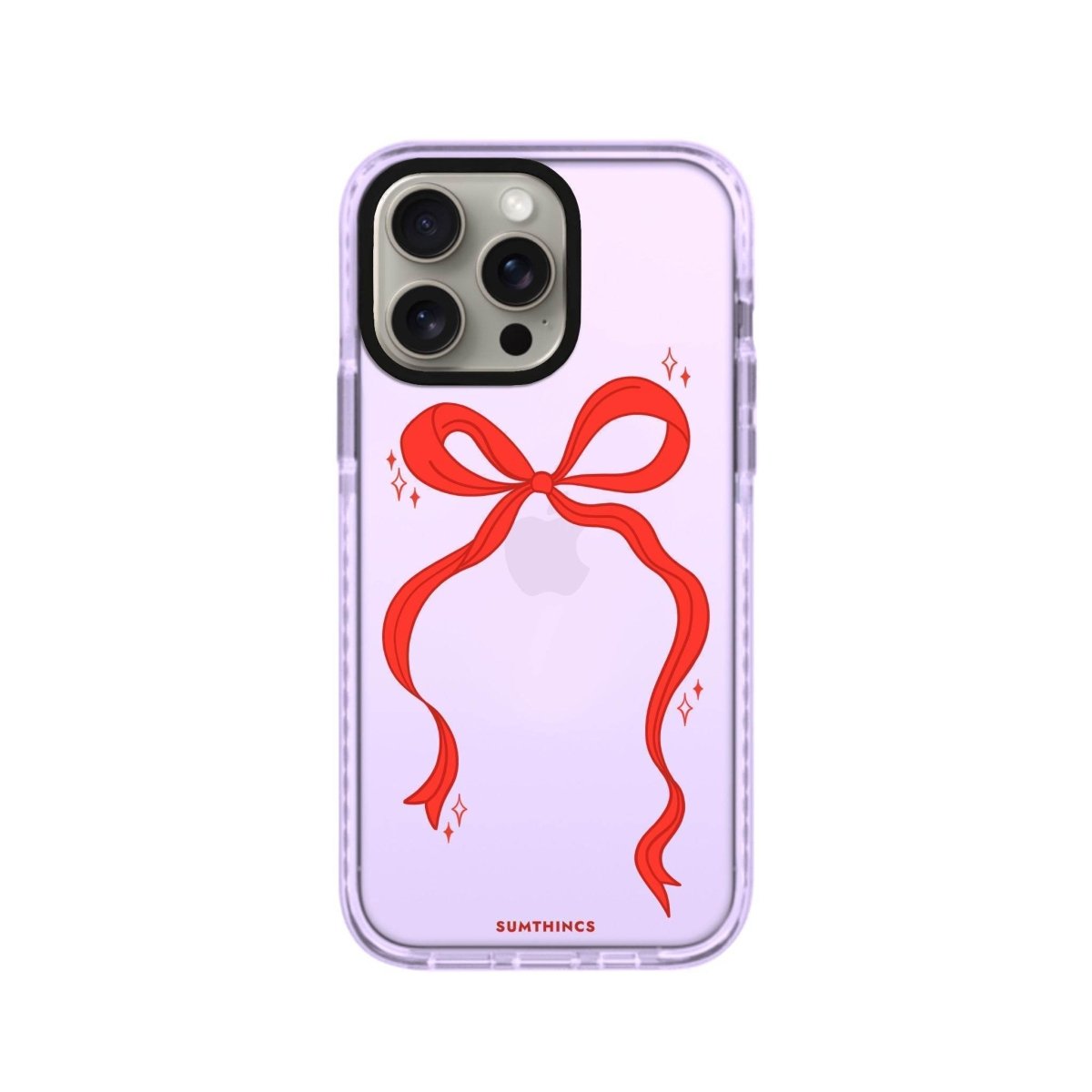 iPhone 15 Pro Max Red Bow Procase Şeffaf Telefon Kılıfı Lila - SUMTHINCS
