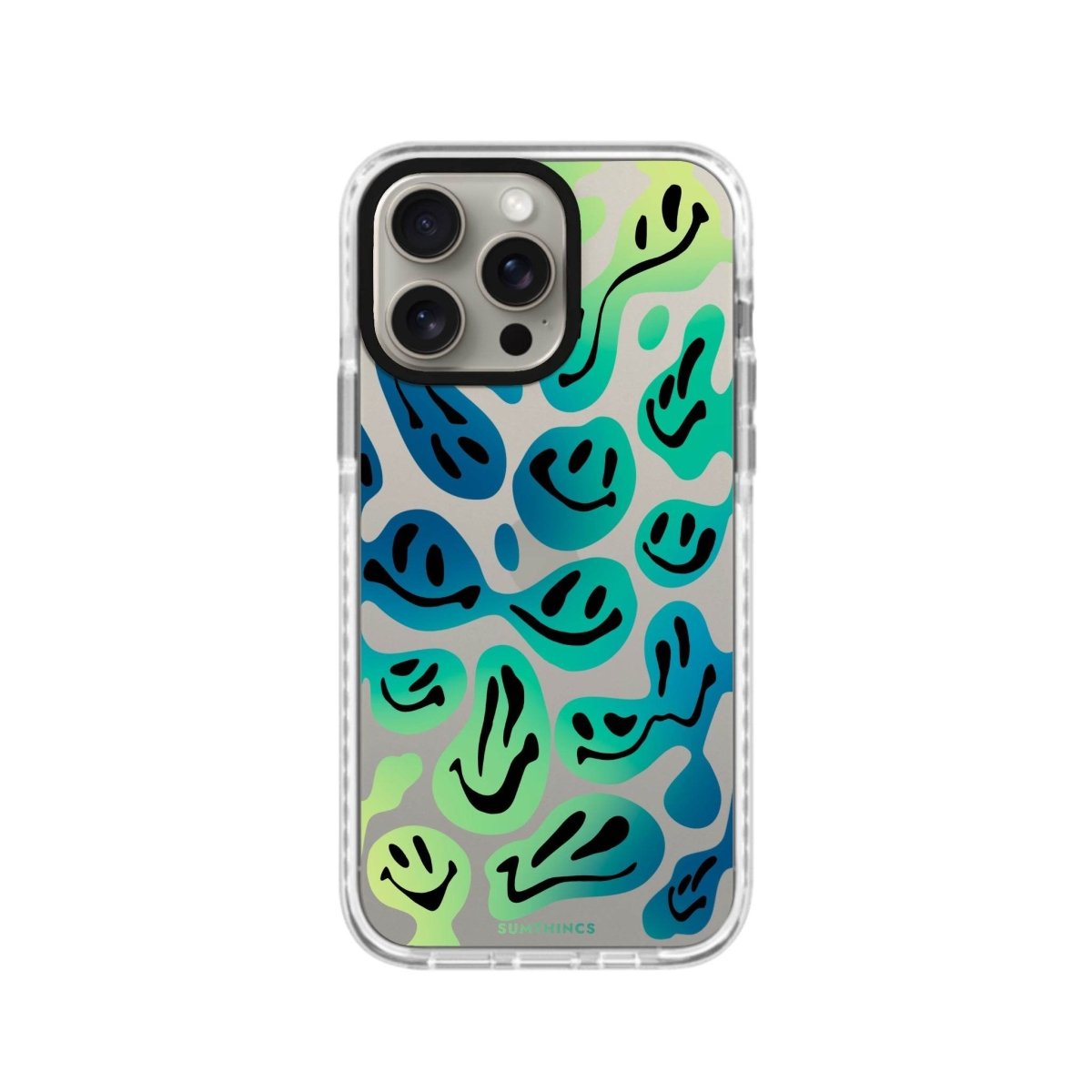 iPhone 15 Pro Max Smiley Procase Şeffaf Telefon Kılıfı Beyaz Şeffaf - SUMTHINCS