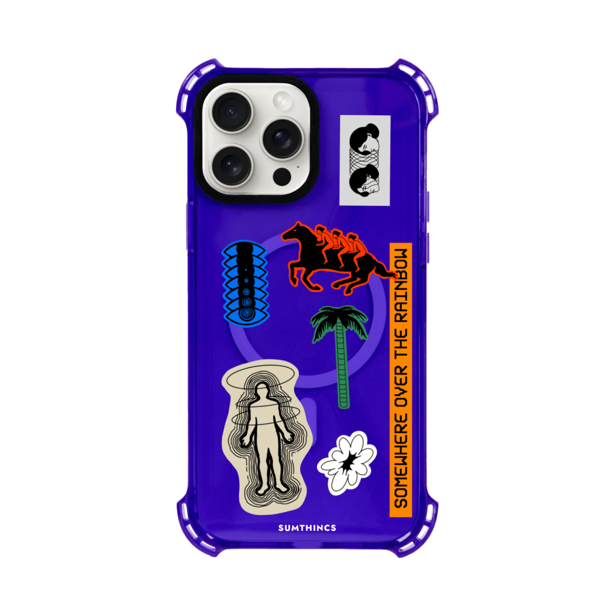 iPhone 15 Pro Max Somewhere Bumper Magsafe Şeffaf Telefon Kılıfı Mor - SUMTHINCS