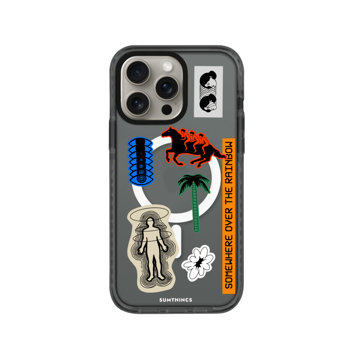 iPhone 15 Pro Max Somewhere Magsafe Procase Şeffaf Telefon Kılıfı Antrasit - SUMTHINCS